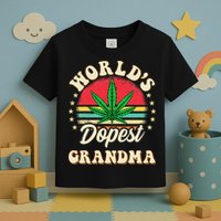 Funny 420 Weed Pot Vintage Matching Worlds Dopest Grandma Toddler T-Shirt