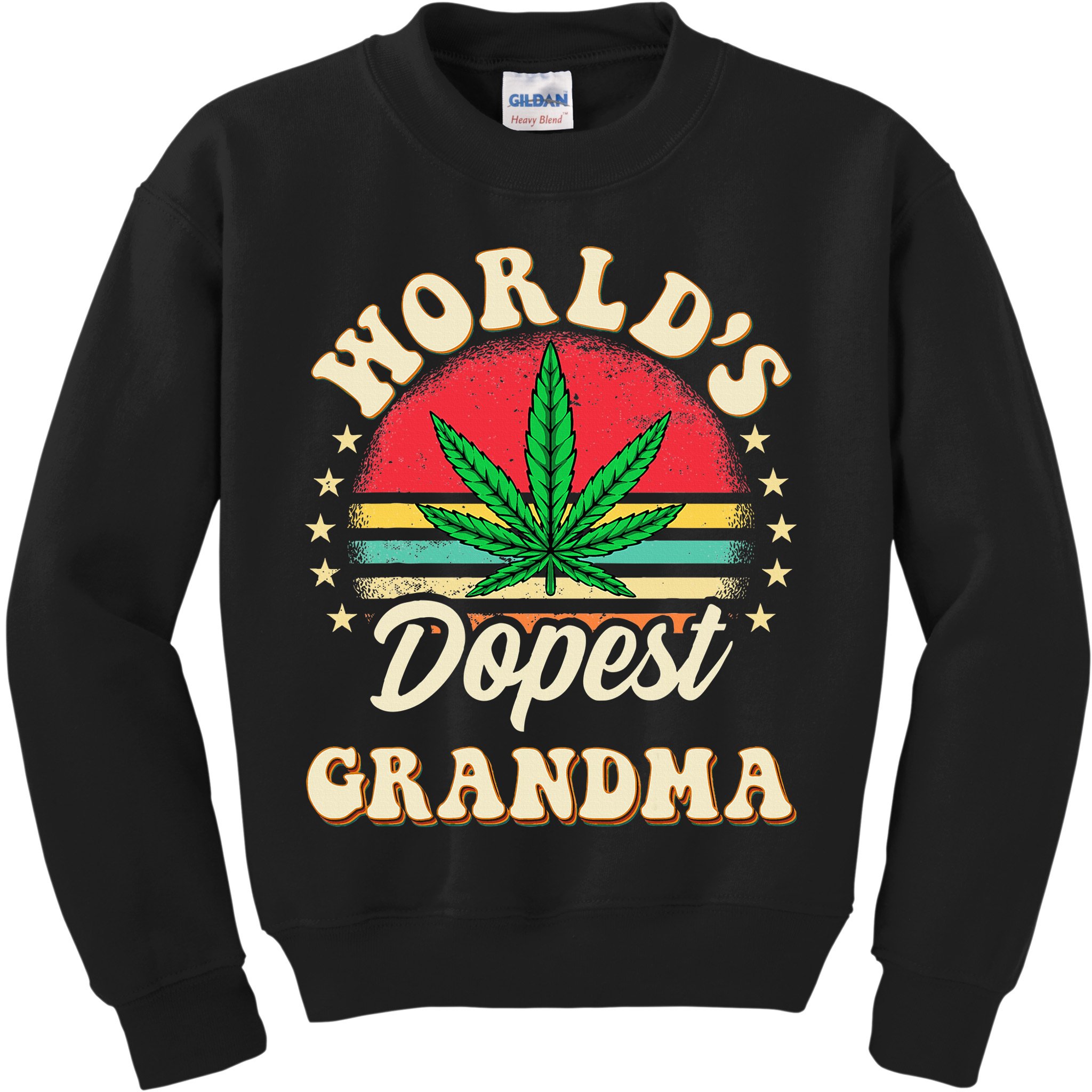 Funny 420 Weed Pot Vintage Matching Worlds Dopest Grandma Kids Sweatshirt