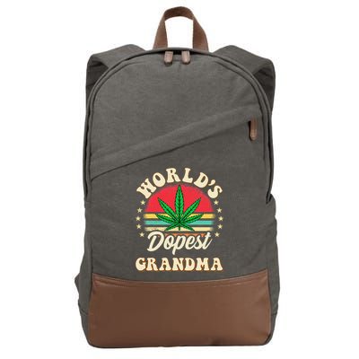 Funny 420 Weed Pot Vintage Matching Worlds Dopest Grandma Cotton Canvas Backpack