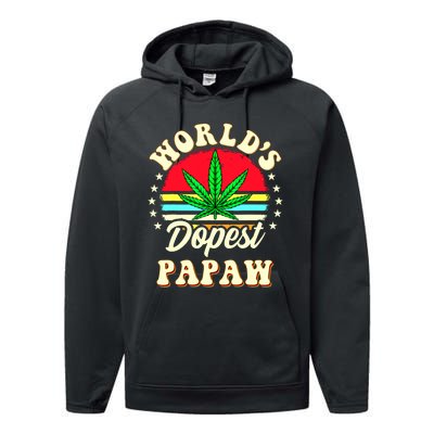 Funny 420 Weed Pot Vintage Matching Worlds Dopest Papaw Performance Fleece Hoodie