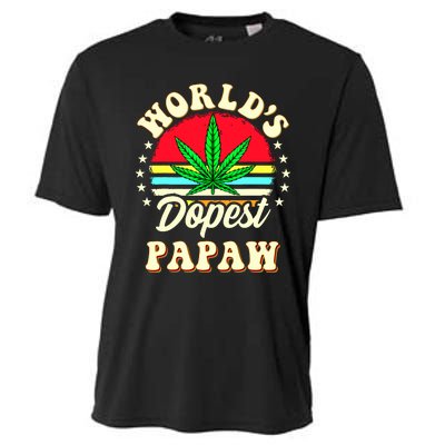 Funny 420 Weed Pot Vintage Matching Worlds Dopest Papaw Cooling Performance Crew T-Shirt