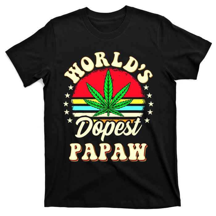 Funny 420 Weed Pot Vintage Matching Worlds Dopest Papaw T-Shirt