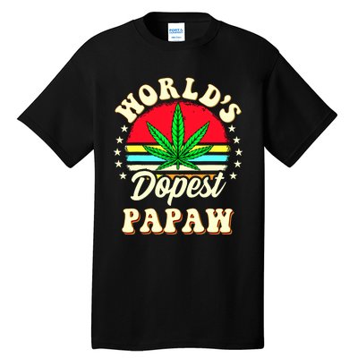 Funny 420 Weed Pot Vintage Matching Worlds Dopest Papaw Tall T-Shirt