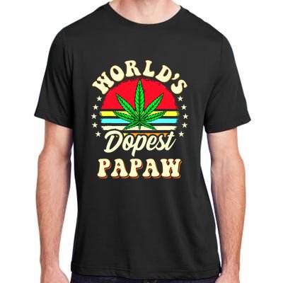 Funny 420 Weed Pot Vintage Matching Worlds Dopest Papaw Adult ChromaSoft Performance T-Shirt