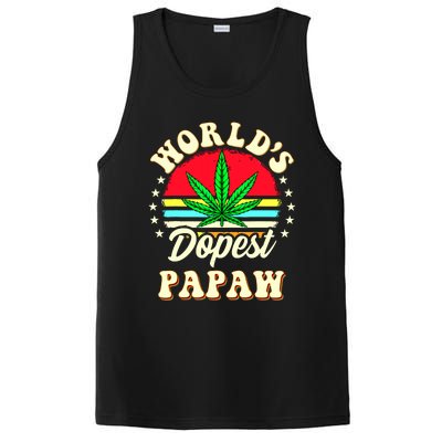 Funny 420 Weed Pot Vintage Matching Worlds Dopest Papaw PosiCharge Competitor Tank