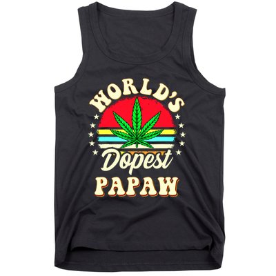 Funny 420 Weed Pot Vintage Matching Worlds Dopest Papaw Tank Top