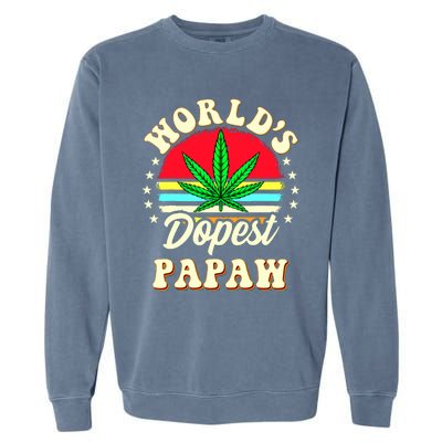 Funny 420 Weed Pot Vintage Matching Worlds Dopest Papaw Garment-Dyed Sweatshirt