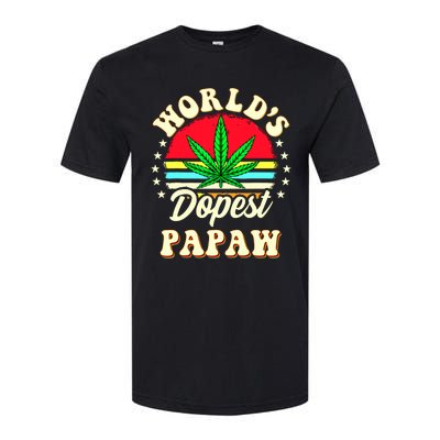 Funny 420 Weed Pot Vintage Matching Worlds Dopest Papaw Softstyle CVC T-Shirt