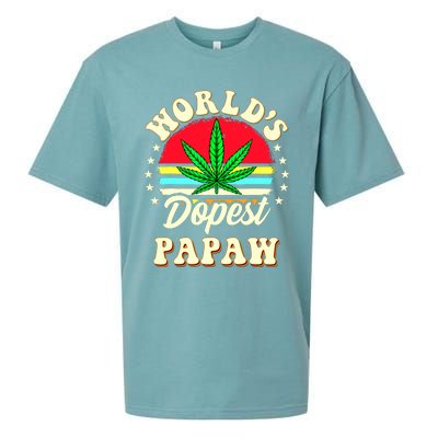 Funny 420 Weed Pot Vintage Matching Worlds Dopest Papaw Sueded Cloud Jersey T-Shirt