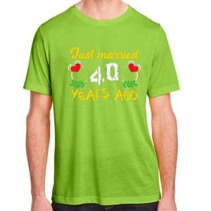 Funny 40th Wedding Anniversary Just Married 40 Years Ago Adult ChromaSoft Performance T-Shirt