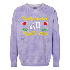 Funny 40th Wedding Anniversary Just Married 40 Years Ago Colorblast Crewneck Sweatshirt