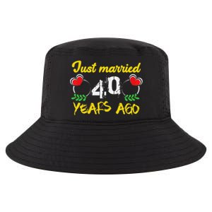 Funny 40th Wedding Anniversary Just Married 40 Years Ago Cool Comfort Performance Bucket Hat