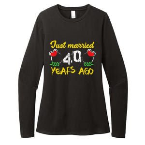 Funny 40th Wedding Anniversary Just Married 40 Years Ago Womens CVC Long Sleeve Shirt