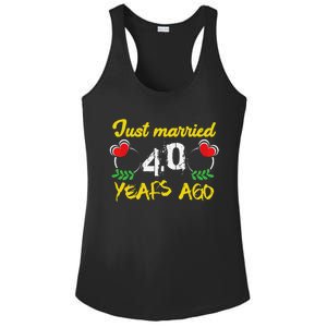 Funny 40th Wedding Anniversary Just Married 40 Years Ago Ladies PosiCharge Competitor Racerback Tank