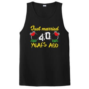 Funny 40th Wedding Anniversary Just Married 40 Years Ago PosiCharge Competitor Tank