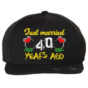 Funny 40th Wedding Anniversary Just Married 40 Years Ago Wool Snapback Cap