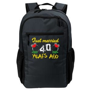 Funny 40th Wedding Anniversary Just Married 40 Years Ago Daily Commute Backpack