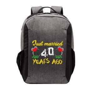 Funny 40th Wedding Anniversary Just Married 40 Years Ago Vector Backpack