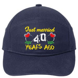 Funny 40th Wedding Anniversary Just Married 40 Years Ago 7-Panel Snapback Hat