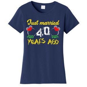 Funny 40th Wedding Anniversary Just Married 40 Years Ago Women's T-Shirt