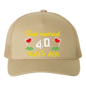 Funny 40th Wedding Anniversary Just Married 40 Years Ago Yupoong Adult 5-Panel Trucker Hat