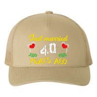 Funny 40th Wedding Anniversary Just Married 40 Years Ago Yupoong Adult 5-Panel Trucker Hat