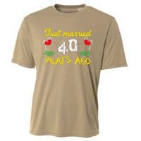 Funny 40th Wedding Anniversary Just Married 40 Years Ago Cooling Performance Crew T-Shirt