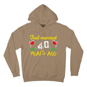 Funny 40th Wedding Anniversary Just Married 40 Years Ago Hoodie