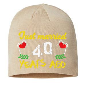 Funny 40th Wedding Anniversary Just Married 40 Years Ago Sustainable Beanie