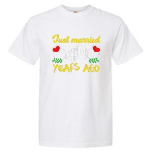 Funny 40th Wedding Anniversary Just Married 40 Years Ago Garment-Dyed Heavyweight T-Shirt