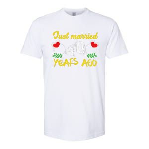 Funny 40th Wedding Anniversary Just Married 40 Years Ago Softstyle CVC T-Shirt