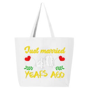 Funny 40th Wedding Anniversary Just Married 40 Years Ago 25L Jumbo Tote