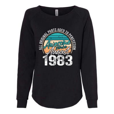 Funny 40 Year Old August 1983 Vintage Retro 40th Birthday Gift Womens California Wash Sweatshirt