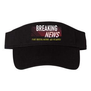 Funny 40 Year Work Anniversary 40th Employee Appreciation Valucap Bio-Washed Visor