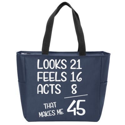 Funny 45 Year Old 45th Birthday Born In 1978 Zip Tote Bag