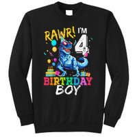 Funny 4 Year Old 4th Birthday T Rex Dinosaur Sweatshirt