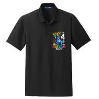 Funny 4 Year Old 4th Birthday T Rex Dinosaur Dry Zone Grid Polo