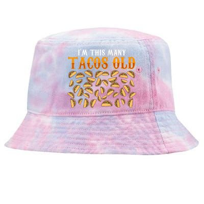 Funny 40 Year Old Taco Lovers Gag Gift, 40th Birthday Tie-Dyed Bucket Hat