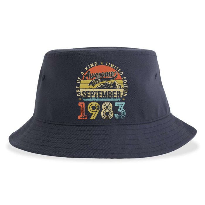 Funny 40 Year Old September 1983 Vintage 40th Birthday Gifts Sustainable Bucket Hat