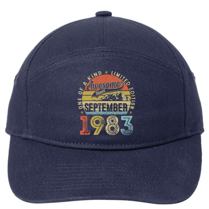 Funny 40 Year Old September 1983 Vintage 40th Birthday Gifts 7-Panel Snapback Hat