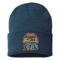 Funny 40 Year Old September 1983 Vintage 40th Birthday Gifts Sustainable Knit Beanie