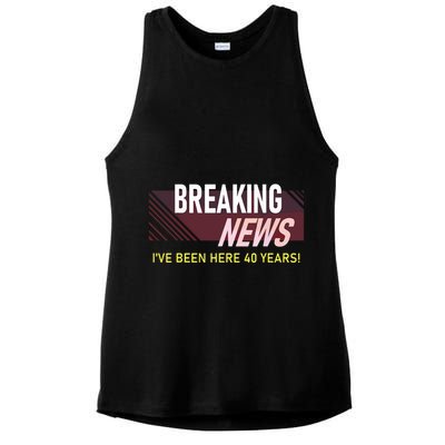 Funny 40 Year Work Anniversary 40th Employee Appreciation Ladies PosiCharge Tri-Blend Wicking Tank