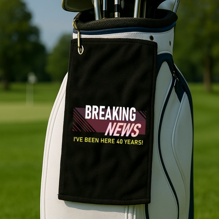 Funny 40 Year Work Anniversary 40th Employee Appreciation Golf Towel