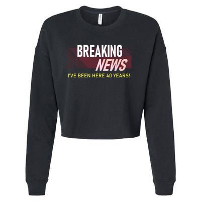 Funny 40 Year Work Anniversary 40th Employee Appreciation Cropped Pullover Crew