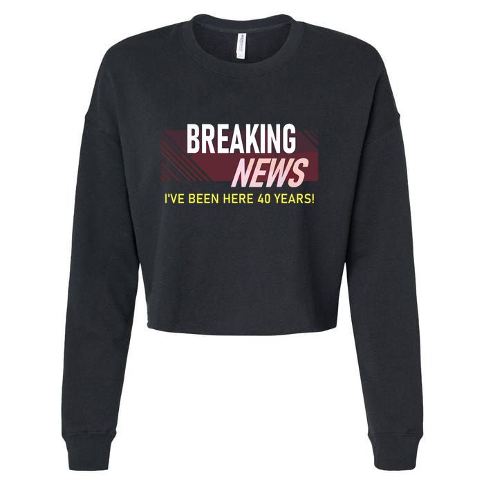 Funny 40 Year Work Anniversary 40th Employee Appreciation Cropped Pullover Crew
