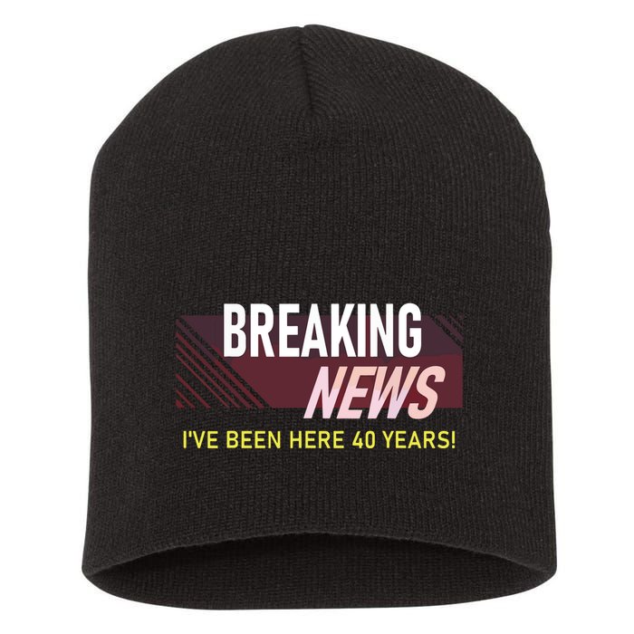 Funny 40 Year Work Anniversary 40th Employee Appreciation Short Acrylic Beanie