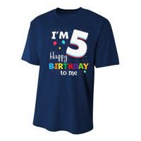 Five 5yr 5th Birthday Happy Birthday 5 Years Old Youth Performance Sprint T-Shirt