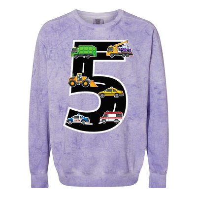 Fifth 5yr 5th Birthday 5 Years Old Birthday Decoration Colorblast Crewneck Sweatshirt