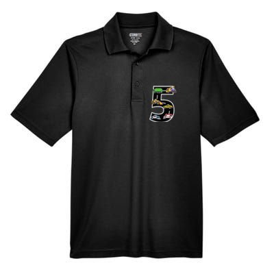 Fifth 5yr 5th Birthday 5 Years Old Birthday Decoration Men's Origin Performance Piqué Polo