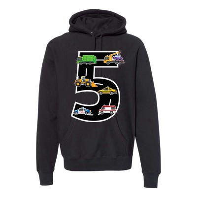 Fifth 5yr 5th Birthday 5 Years Old Birthday Decoration Premium Hoodie